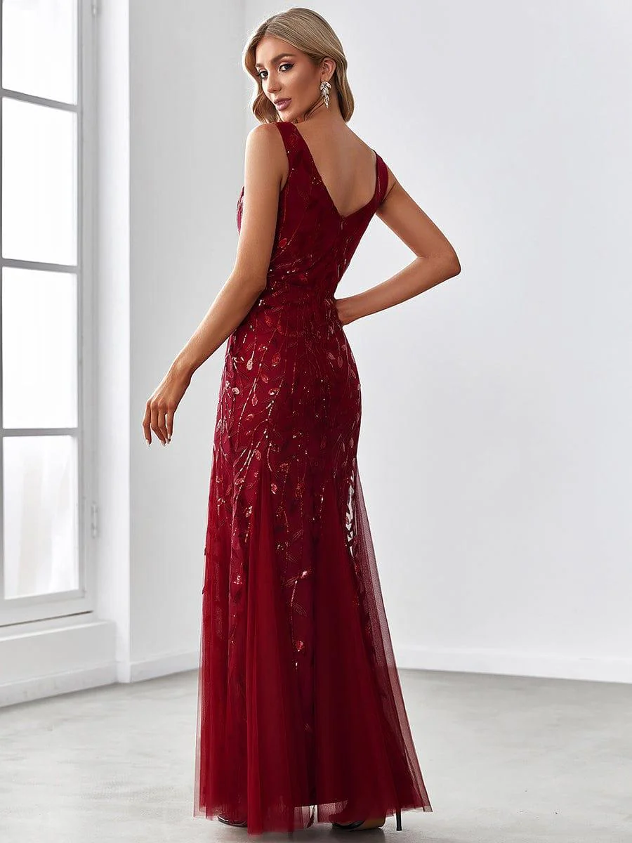 ever ORIEL|Women's Double V-Neck Fishtail Sequins Evening Dress - Image 34