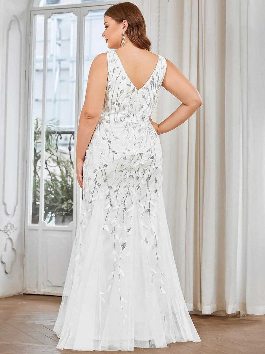 ever ORIEL|Women's Double V-Neck Fishtail Sequins Evening Dress - Image 56