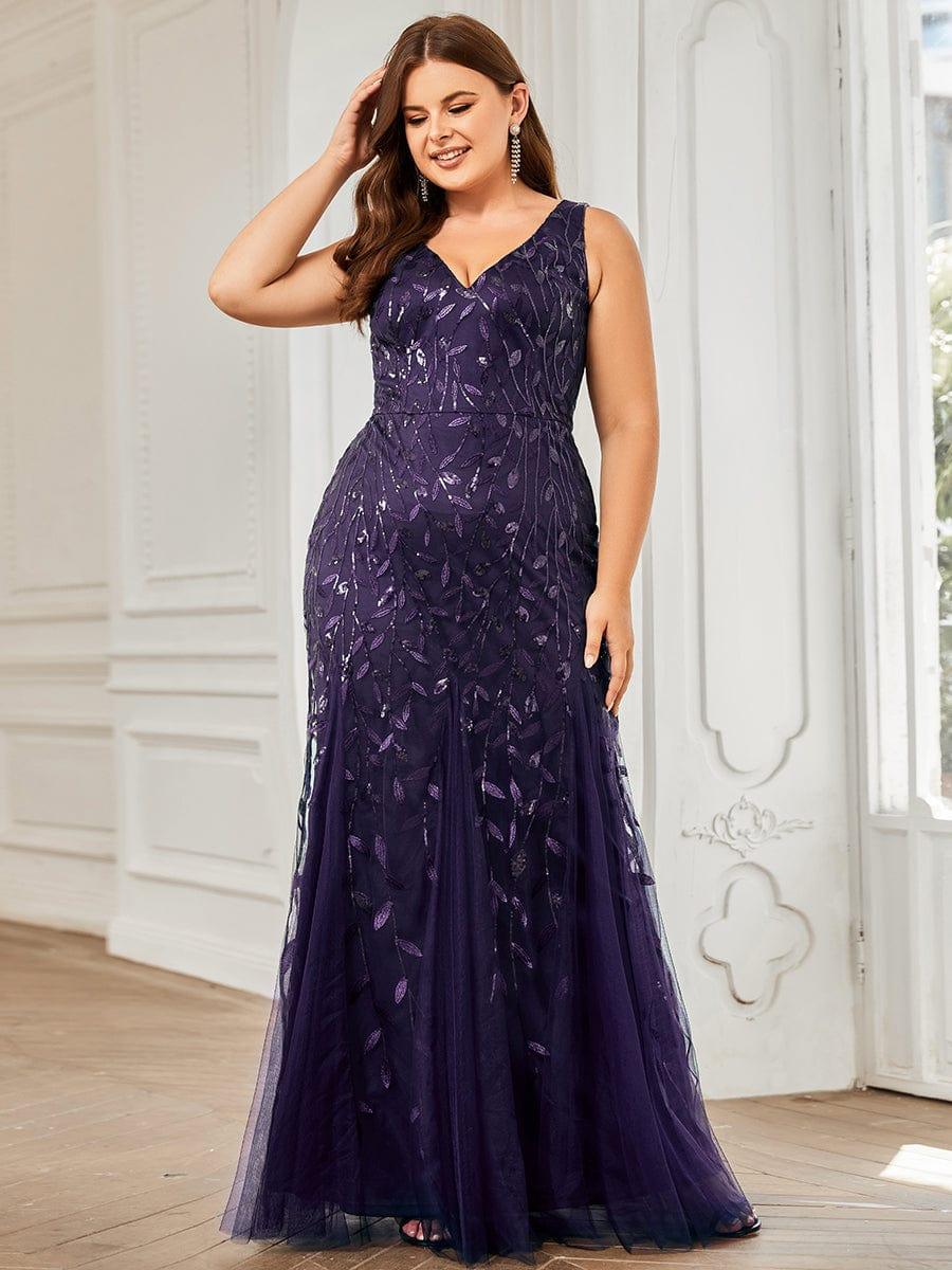 ever ORIEL|Women's Double V-Neck Fishtail Sequins Evening Dress - Image 71