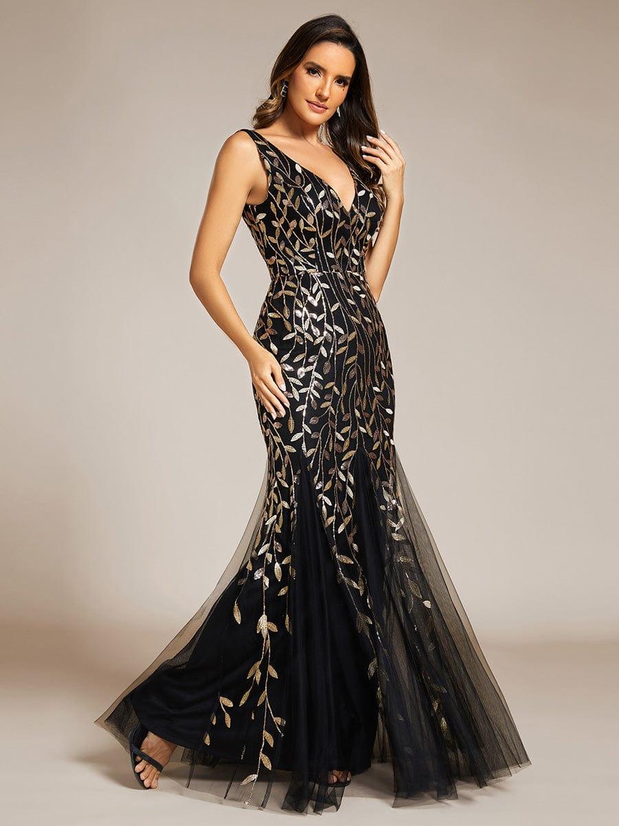 ever ORIEL|Women's Double V-Neck Fishtail Sequins Evening Dress - Image 77