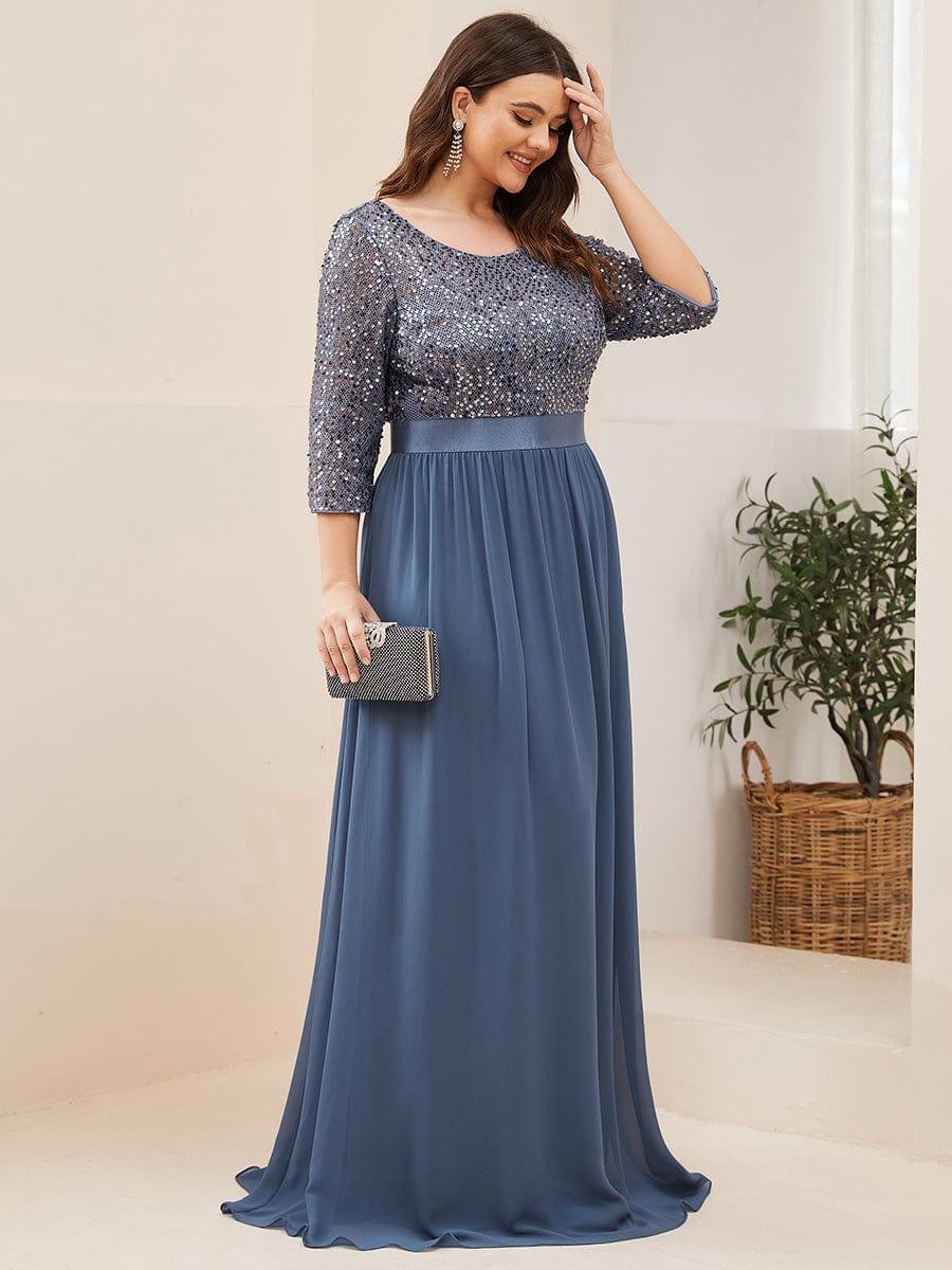 pretty FLORENCE|Plus Size Long Tulle & Sequin Evening Dresses for Mother of the Bride - Image 27